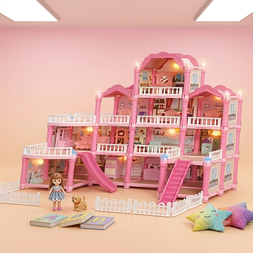 Luxury Girls Doll House Playset Large Dream Villa Toy With Furniture