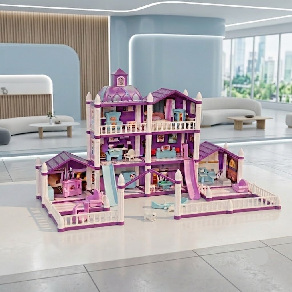Luxury Girls Dollhouse Playset Dream House Educational Pretend Play Toy Set