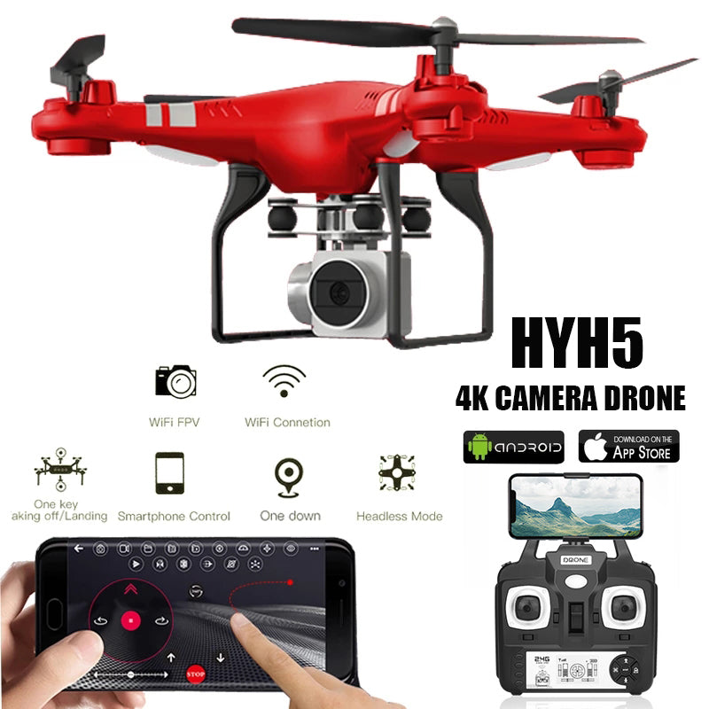 RC Drone With Camera HD WIFI Real Time Video Altitude Headless One Key Return Quadcopter FPV Remote Control Helicopter Toys