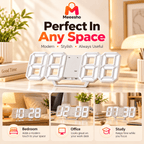 Modern 3D LED Digital Desk Clock With Large Clear Display