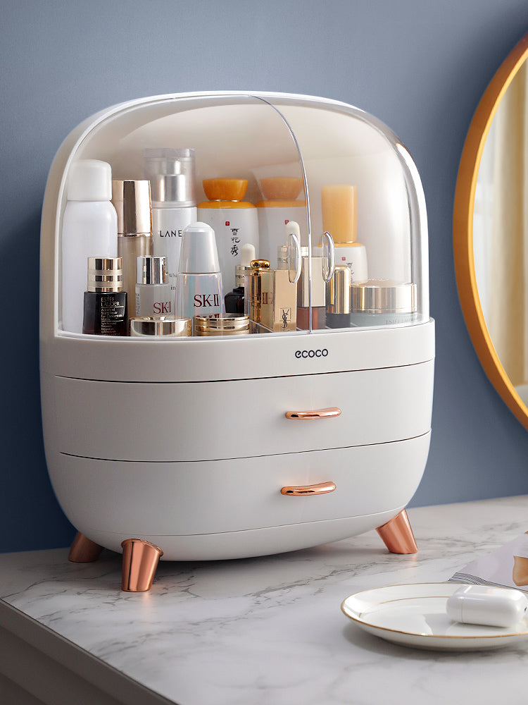 Transparent Cosmetic Storage Box Makeup Organizer Dust Proof Rack