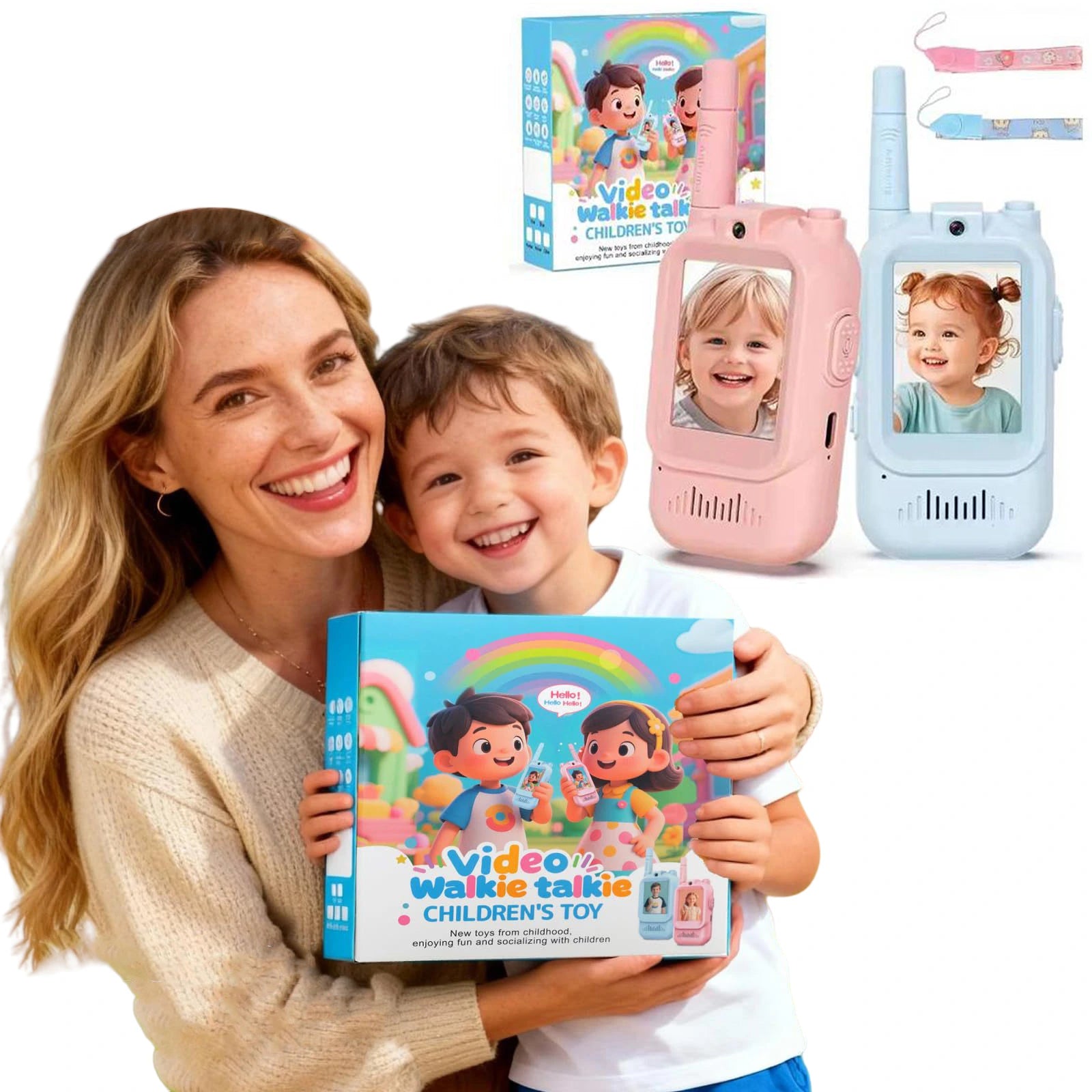 Rechargeable Video Walkie Talkies Kids Two-Way Communication Toy Set