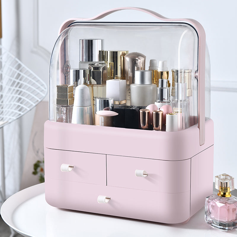 Dustproof Makeup Organizer with Drawer | Cosmetic Storage Box for Skincare