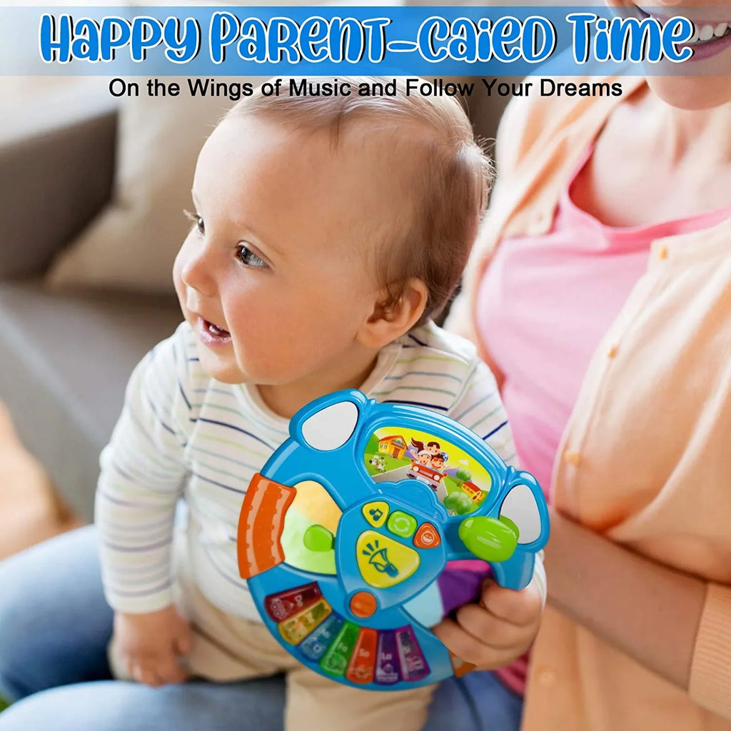 My Baby Steering Wheel Musical Lights Learning Transport Toy Kids
