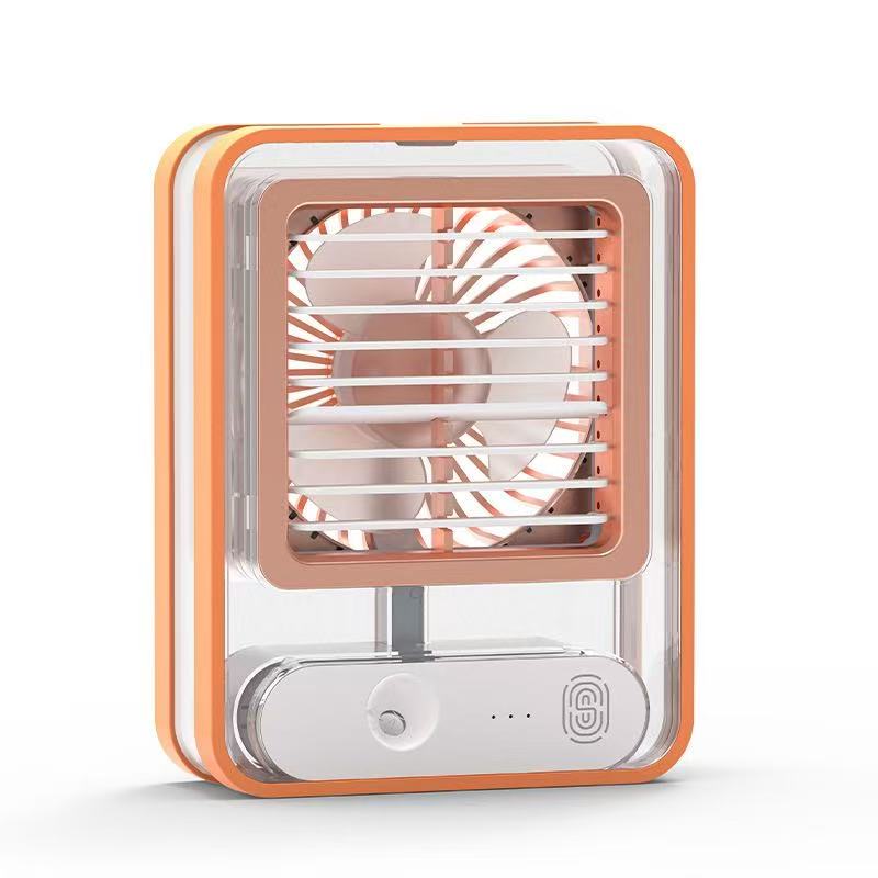 3-in-1 Desktop Mini Air Cooler USB Humidifying LED Fan