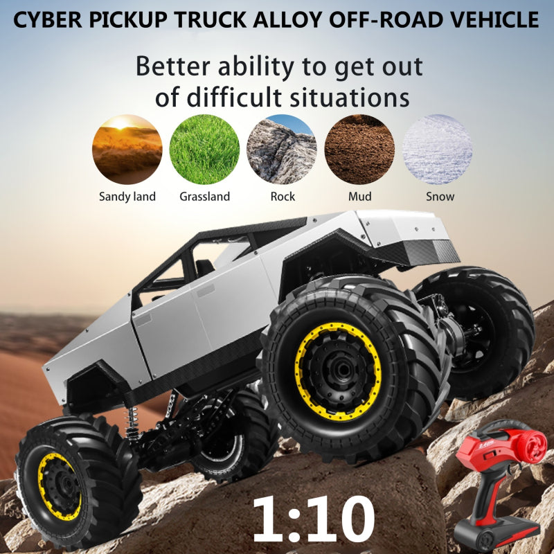 Large Wheel 4WD RC Climbing Truck LED Off Road Pickup Toy
