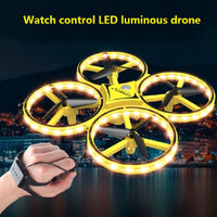Gesture Flying Mini Drone Watch RC Quadcopter LED Light Toy