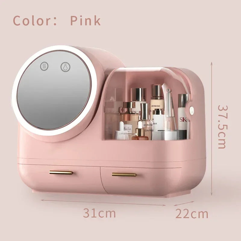 Large Capacity Dustproof Cosmetic Storage Box Makeup Organizer Vanity
