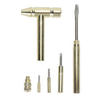 6-in-1 Mini Brass Hammer Set – Portable Gold Claw Hammer for Watch & Jewelry Repair