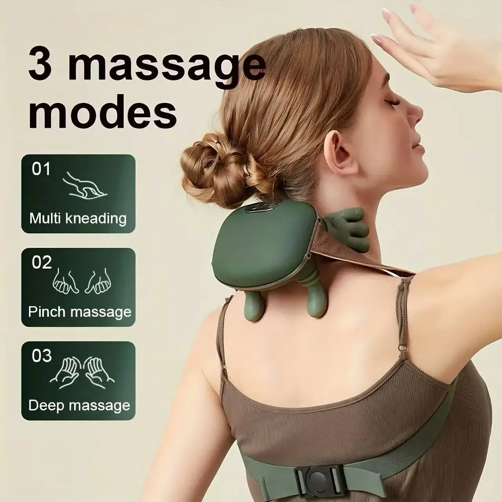 Rechargeable Neck Shoulder Massager Heat Five Finger Cervical Relaxation