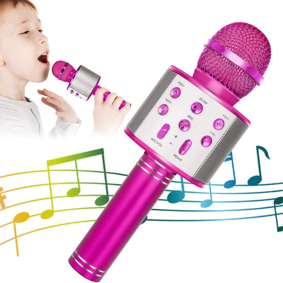 Wireless Bluetooth Karaoke Microphone 5-in-1 Speaker Kids Portable
