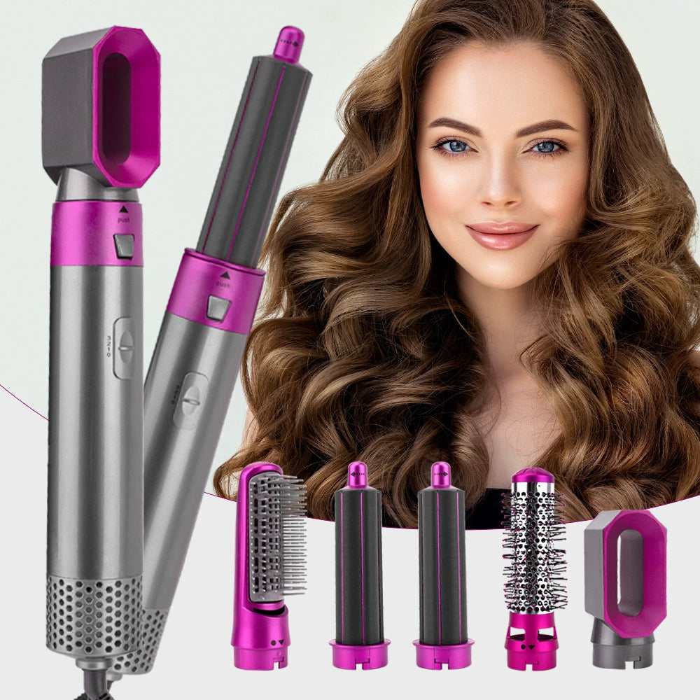 5-in-1 Hair Dryer Hot Air Comb Curler Straightener Styling Tool