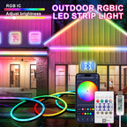 RGB IC LED Strip Light IP66 Waterproof Music Sync Neon Rope Light With App Control For Road Courtyard Lawn Swimming Pool