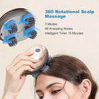 USB Rechargeable Handheld Head Massager Three Speed Kneading Relaxation Therapy Device