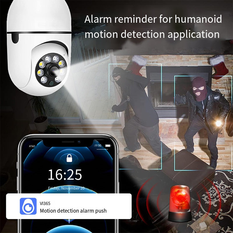 WiFi Bulb Security Camera Night Vision HD Smart Surveillance Monitoring Device