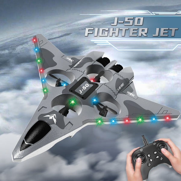 Drop Proof RC Fighter Jet Drone LED Stunt Flying Toy