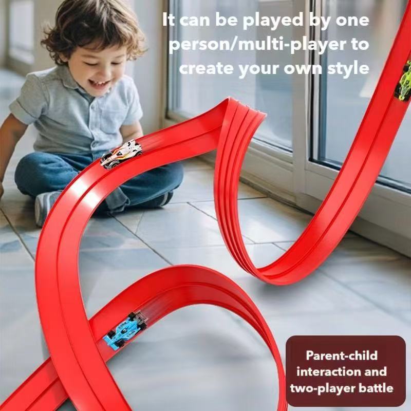 DIY Pull Back Racing Track Car Educational Assembly Toy For Kids