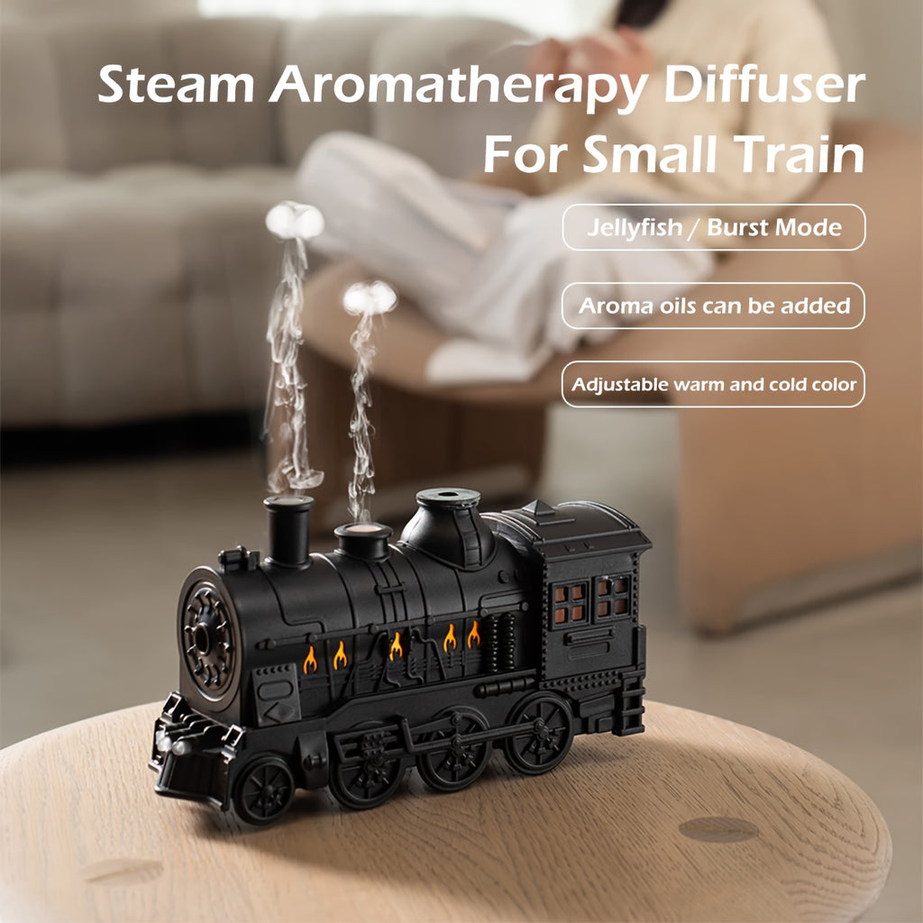 Mini Train Essential Oil Diffuser Humidifier Aromatherapy Cool Mist Light