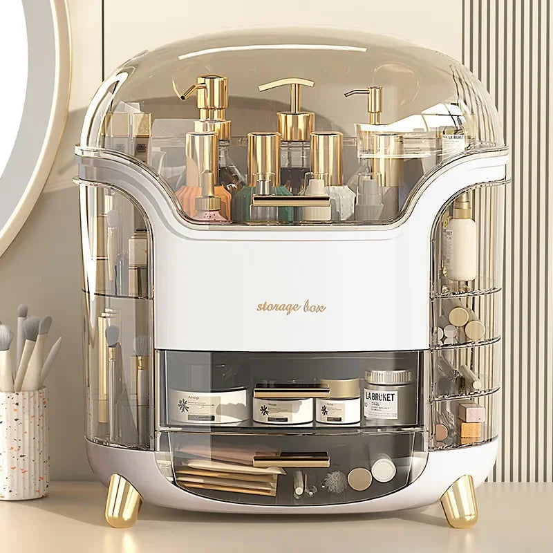 Transparent Makeup Organizer with Drawer | Large Capacity Cosmetic & Jewelry Storage