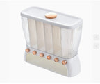 6-Compartment Cereal Dispenser Transparent Dry Food Storage Container
