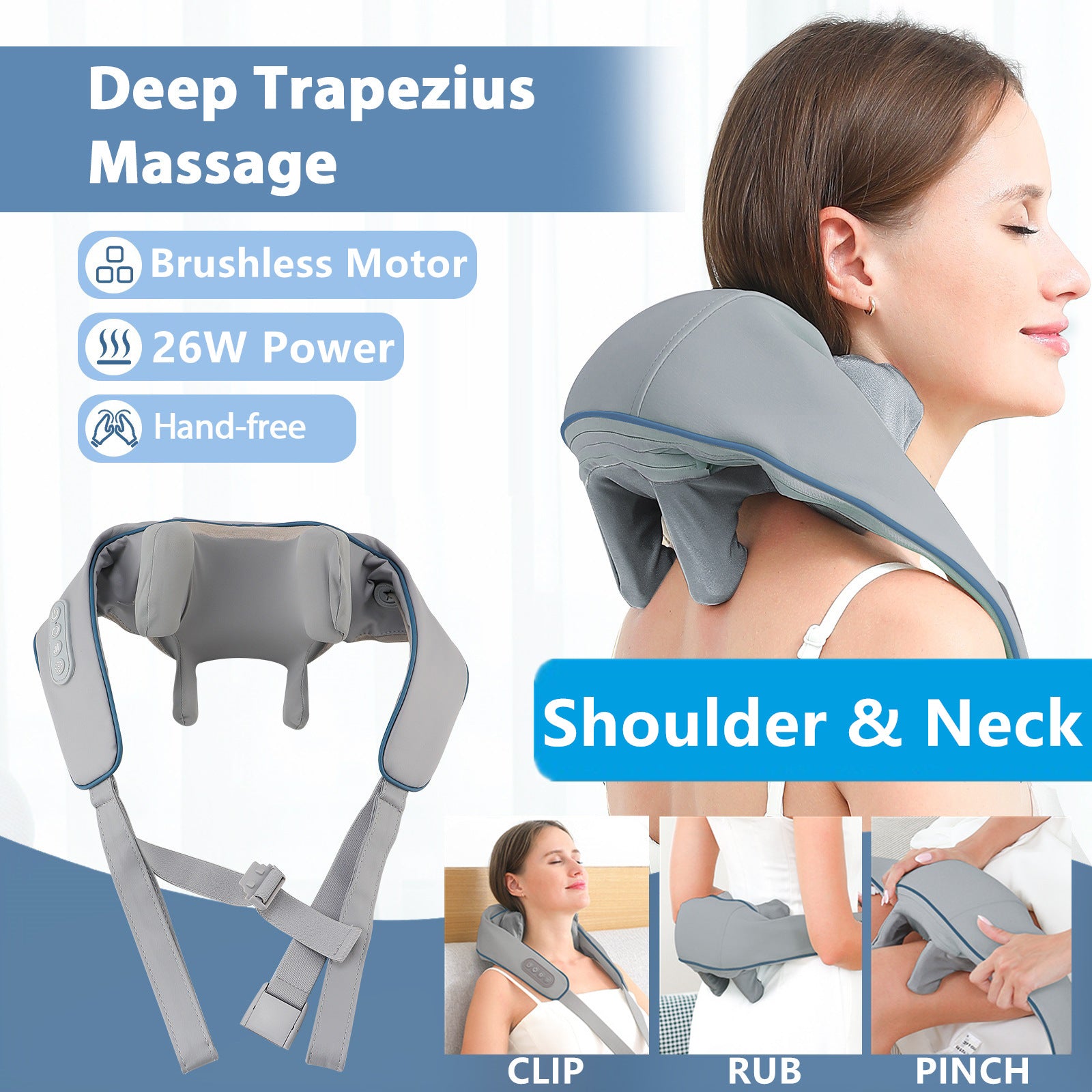 Foreverlily  Wireless Neck Shoulder Back Kneading Massager Device