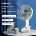 Portable Rechargeable Fan 3-Speed Handheld Clip Desk Cooling Fan