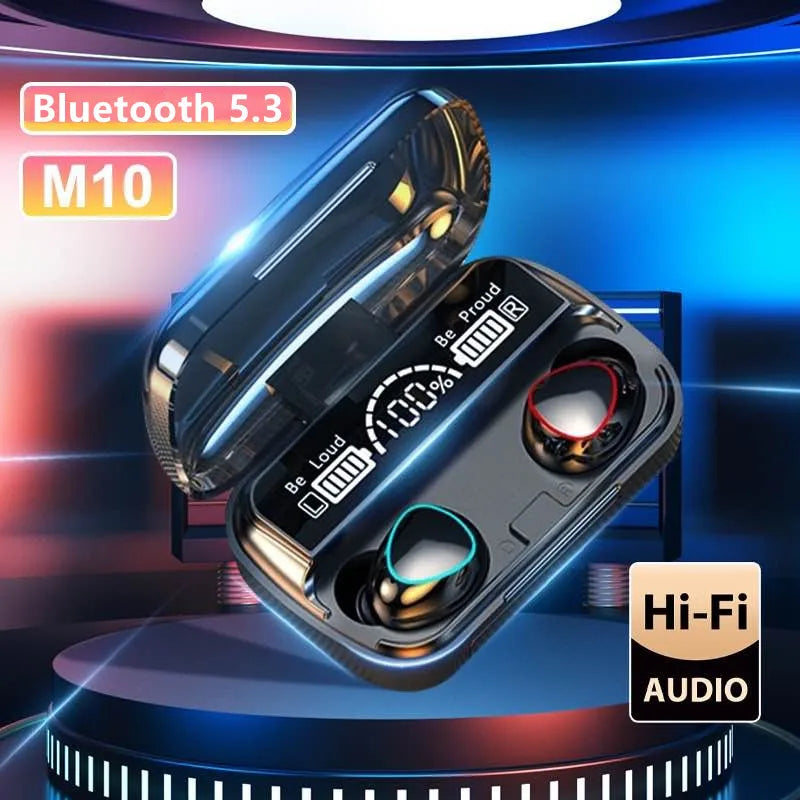 M10 Bluetooth Wireless Earbuds Waterproof Gaming Headphones With LED Display Stereo