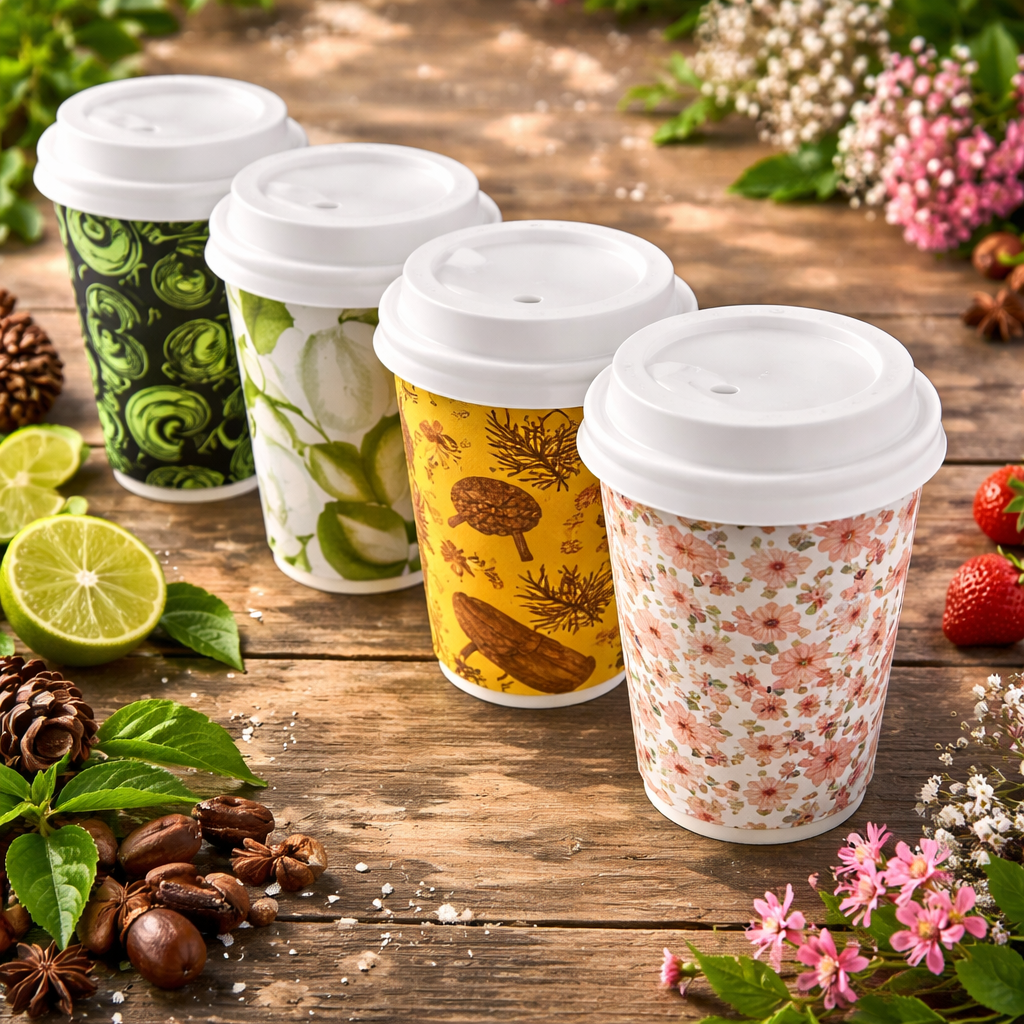 Reusable Bamboo Fiber Coffee Cup with Lid | Eco-Friendly Travel Mug