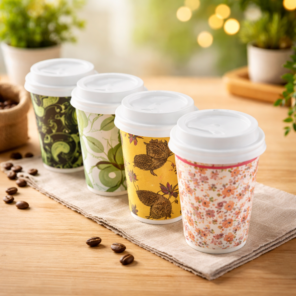Reusable Bamboo Fiber Coffee Cup with Lid | Eco-Friendly Travel Mug