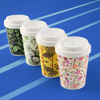 Reusable Bamboo Fiber Coffee Cup with Lid | Eco-Friendly Travel Mug