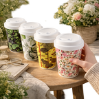 Reusable Bamboo Fiber Coffee Cup with Lid | Eco-Friendly Travel Mug