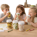 Reusable Bamboo Fiber Coffee Cup with Lid | Eco-Friendly Travel Mug