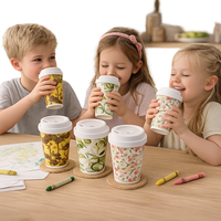 Reusable Bamboo Fiber Coffee Cup with Lid | Eco-Friendly Travel Mug