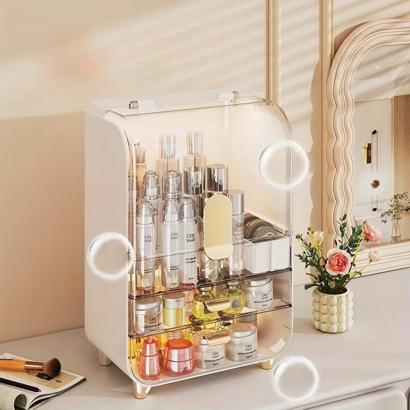 Multi-Functional Makeup Storage Box with Lid | Dustproof Cosmetic Organizer
