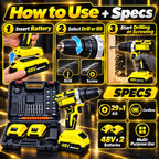 29-in-1 Cordless Drill 48V Dual Battery Plastic Chuck