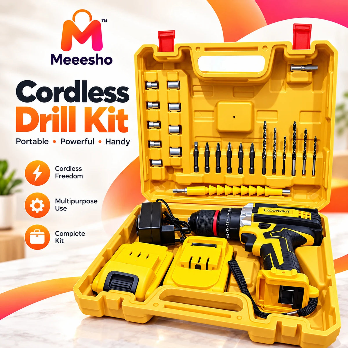 29-in-1 Cordless Drill Kit with 48v Battery & Accessories
