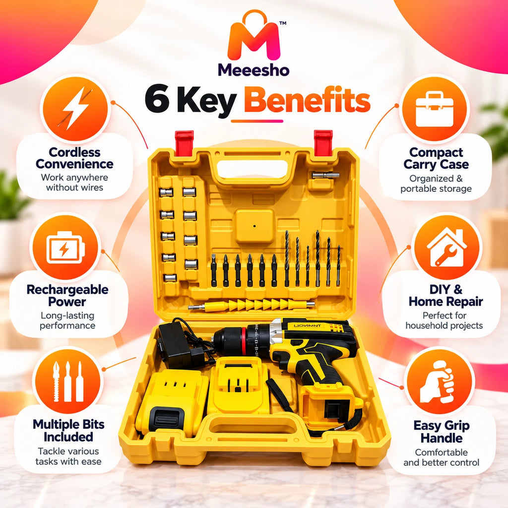 29-in-1 Cordless Drill Kit with 48v Battery & Accessories