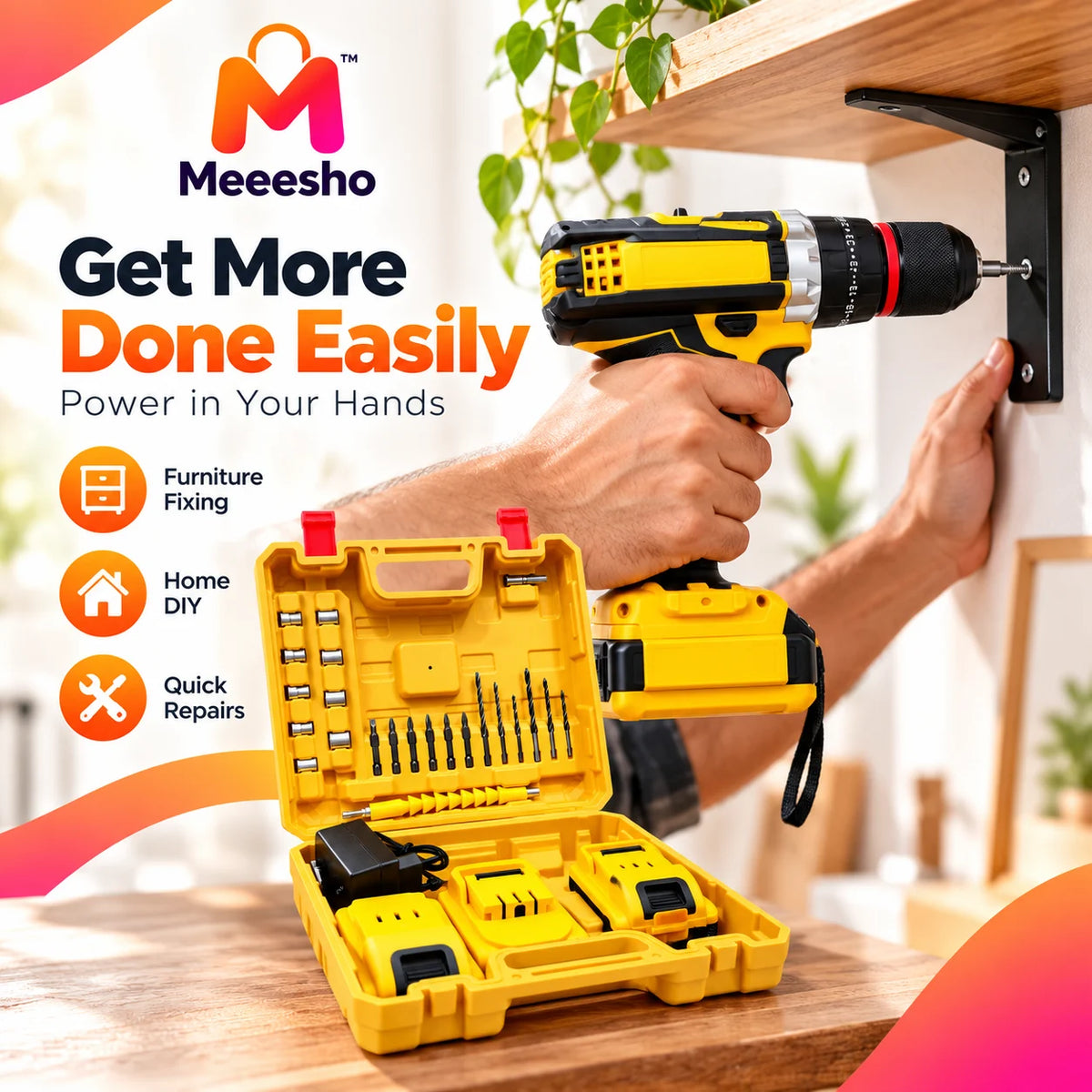 29-in-1 Cordless Drill Kit with 48v Battery & Accessories