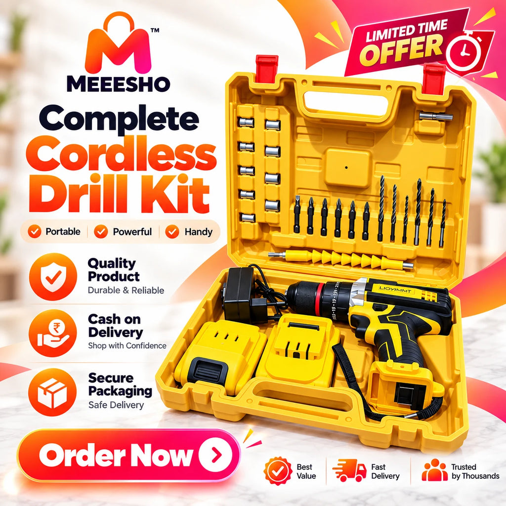 29-in-1 Cordless Drill Kit with 48v Battery & Accessories