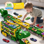 Dinosaur Car Carrier Truck Toy With Race Track And Alloy Cars