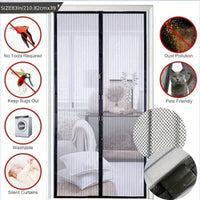 Magnetic Door Curtain Mosquito Net – Invisible Fly Screen Mesh, Punch-Free Insect Protection