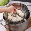 Stainless Steel Folding Steamer Basket Vegetable Meat Cooker Kitchen