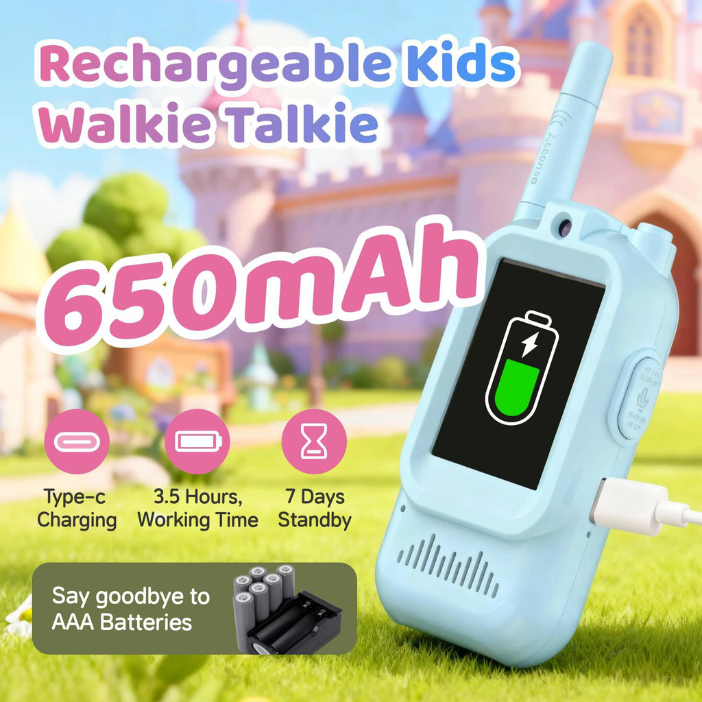 Rechargeable Video Walkie Talkies Kids Two-Way Communication Toy Set
