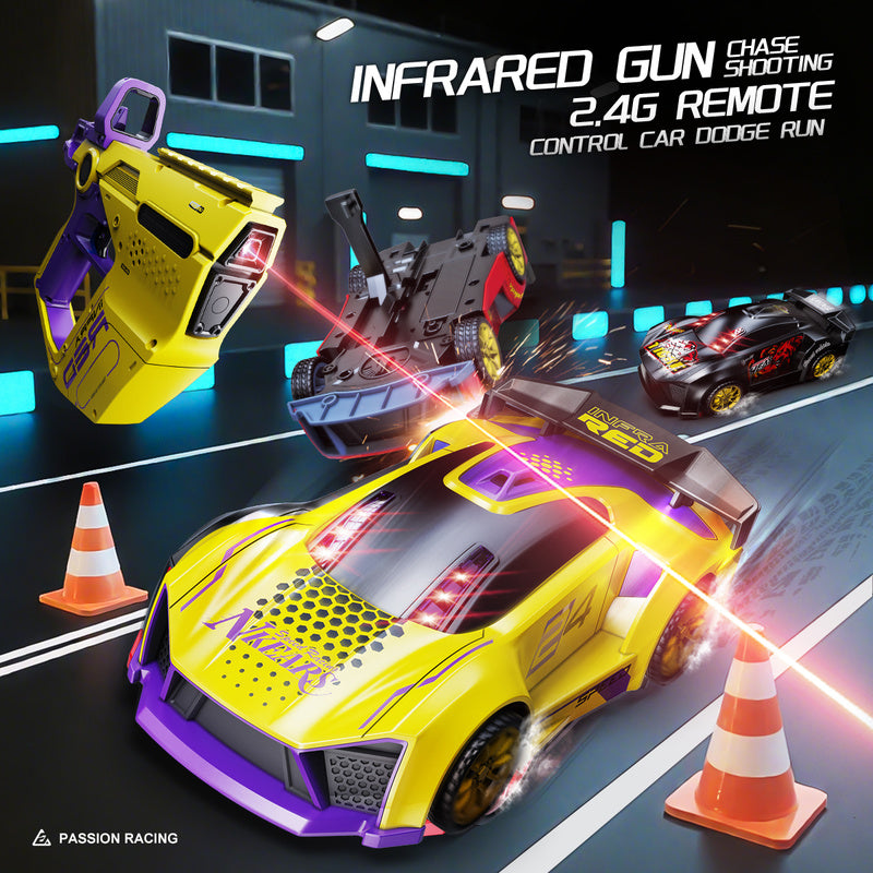 Interactive Infrared Gun Shooting RC Car With Lights Sound Effects Toy