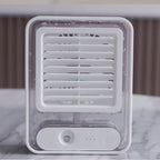 3-in-1 Desktop Mini Air Cooler USB Humidifying LED Fan