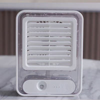 3-in-1 Desktop Mini Air Cooler USB Humidifying LED Fan