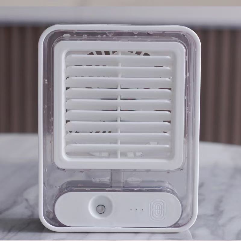 3-in-1 Desktop Mini Air Cooler USB Humidifying LED Fan