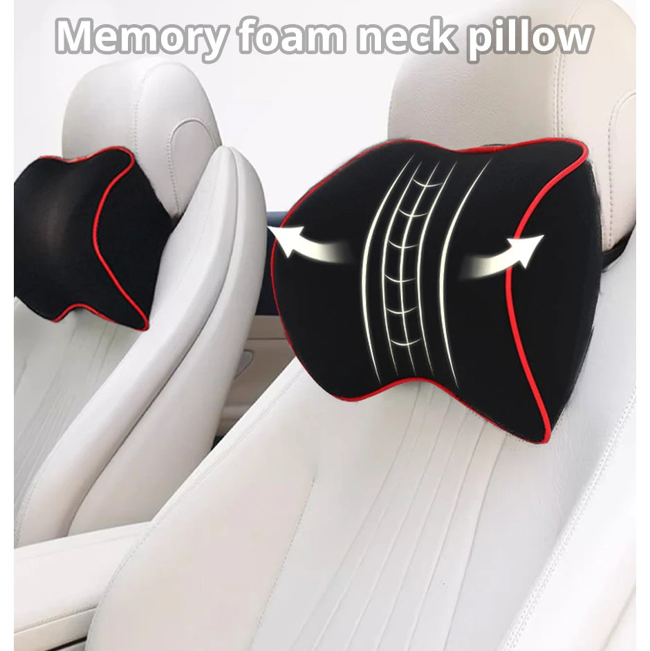 Memory Foam Car Neck Pillow Headrest Support Cushion Breathable