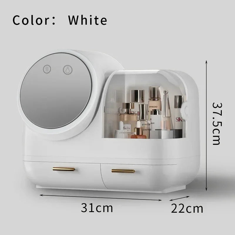 Large Capacity Dustproof Cosmetic Storage Box Makeup Organizer Vanity