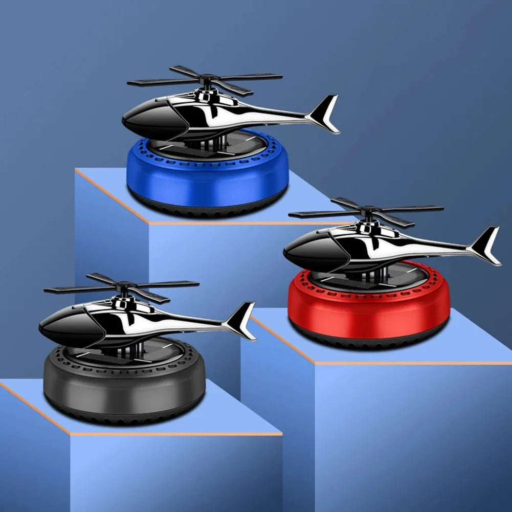 Helicopter Solar Car Air Freshener Rotating Aromatherapy Interior Perfume Diffuser Accessory